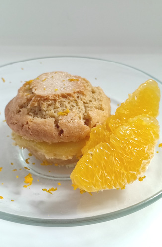 Pasos para crear magdalenas de aceite de oliva rellena de crema pastelera de naranja